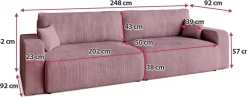 Meble Dla Dzieci|Kanapy I Sofy></noscript>BROMARKT Różowa rozkładana sofa z funkcją spania do salonu PUMI