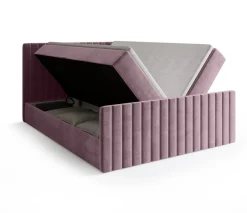 Meble Młodzieżowe|Łóżka Młodzieżowe>BROMARKT Różowe łóżko kontynentalne 140x200 cm z pojemnikiem na pościel DREAM DUO