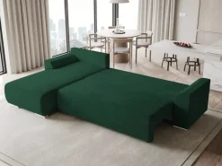 Meble Dla Dzieci|Narożniki>BROMARKT Rozkłada kanapa narożna do salonu SYDNEY welur butelkowa zieleń