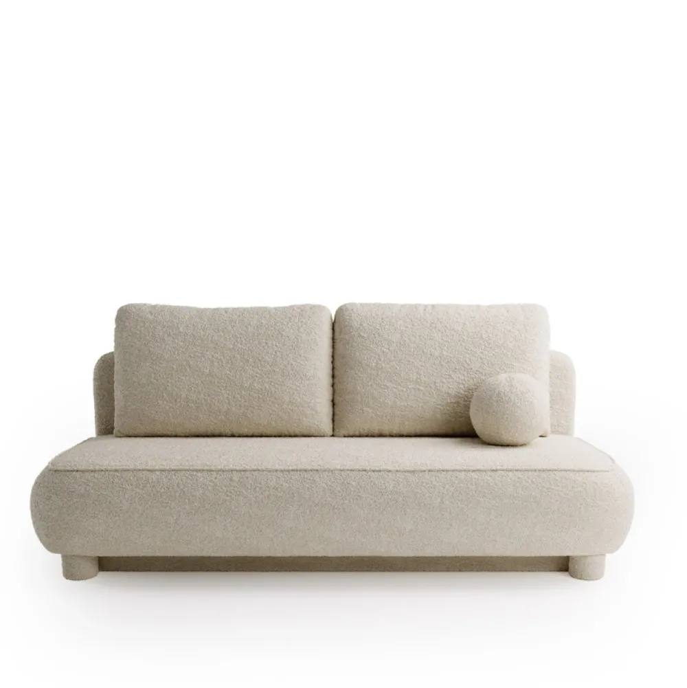 Meble Dla Dzieci|Meble Młodzieżowe>UNISTYL MEBLE Rozkładana beżowa kanapa z funkcją spania i pojemnikiem do salonu GISELLE