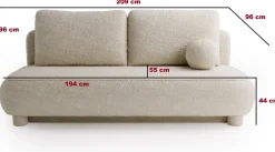 Meble Dla Dzieci|Meble Młodzieżowe></noscript>UNISTYL MEBLE Rozkładana biała kanapa z funkcją spania i pojemnikiem do salonu GISELLE