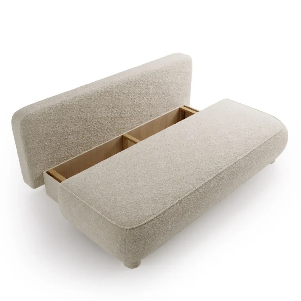 Meble Dla Dzieci|Meble Młodzieżowe>UNISTYL MEBLE Rozkładana czarna kanapa z funkcją spania i pojemnikiem do salonu boucle GISELLE