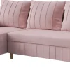 Meble Dla Dzieci|Narożniki>Rimal Rozkładana kanapa narożna do salonu z funkcją spania pudrowy róż FOCUS