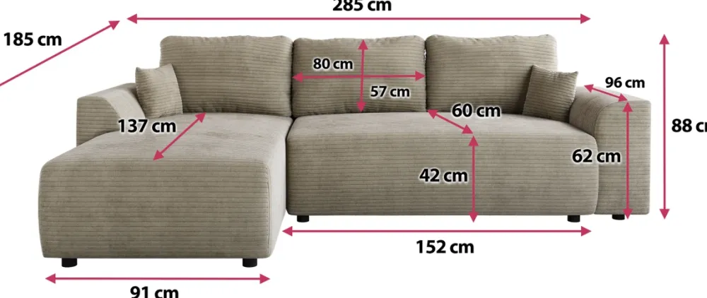 Meble Dla Dzieci|Narożniki>BROMARKT Rozkładana kanapa narożna do salonu z funkcją spania ROMEO