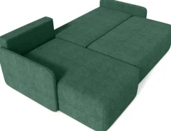 Meble Dla Dzieci|Narożniki>Meble Grand Rozkładana kanapa narożna do salonu zielona z funkcją spania CLOUD