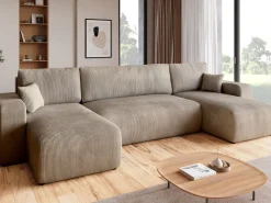 Narożniki>BROMARKT Rozkładana kanapa narożna z funkcją spania i pojemnikiem PUMI U