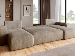 Narożniki>BROMARKT Rozkładana kanapa narożna z funkcją spania i pojemnikiem PUMI U