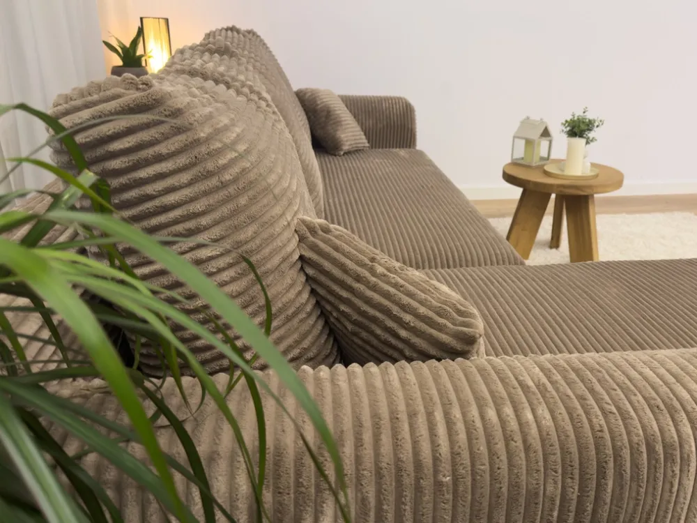 Meble Dla Dzieci|Narożniki>BROMARKT Rozkładana kanapa narożna z funkcją spania szara sztruksowa ROMEO