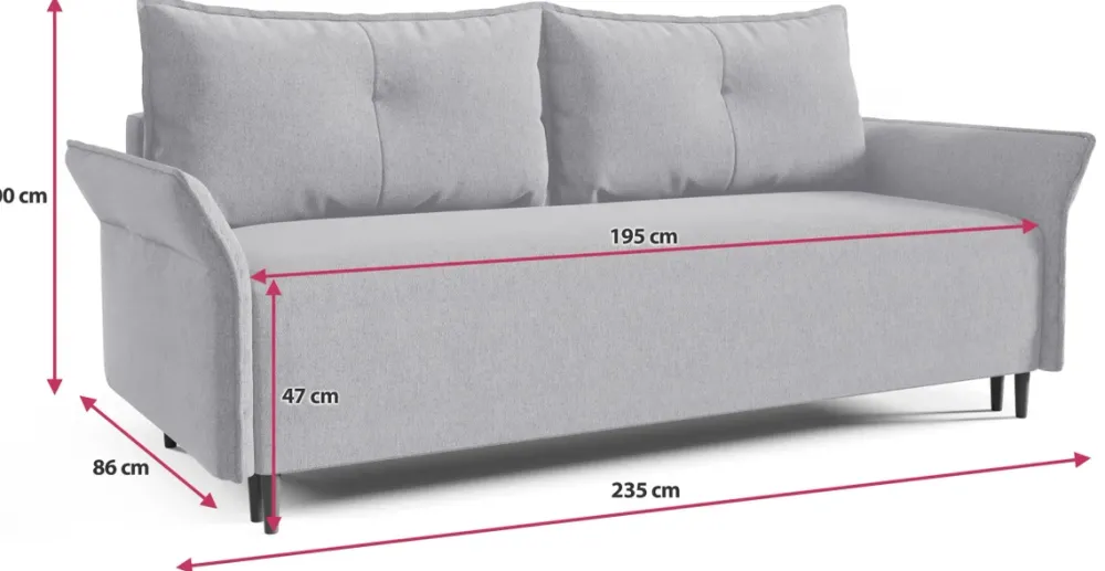 Meble Dla Dzieci|Kanapy I Sofy>Meble Grand Rozkładana kanapa trzyosobowa do salonu z funkcją spania ARCTIC