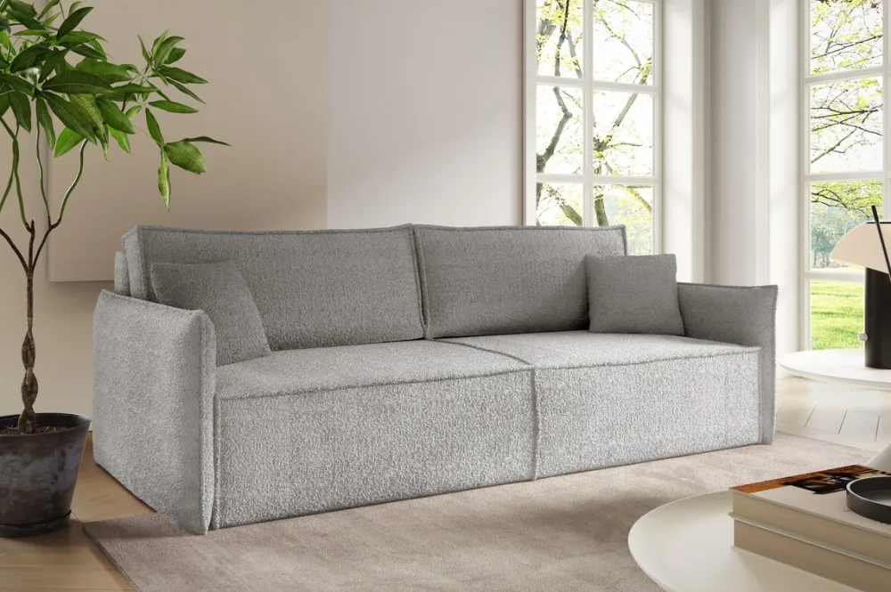 Meble Dla Dzieci|Kanapy I Sofy>BROMARKT Rozkładana kanapa z funkcją spania i pojemnikiem do salonu RIMO beżowa