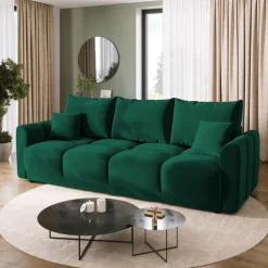 Kanapy I Sofy|Zestawy Mebli Do Przedpokoju>BROMARKT Rozkładana kanapa z funkcją spania NUBES butelkowa zieleń