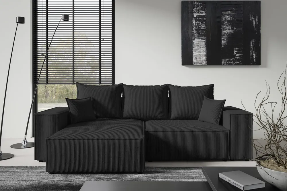 Meble Dla Dzieci|Narożniki>BROMARKT Rozkładana rogówka do salonu z funkcją spania sztruksowa ELDON