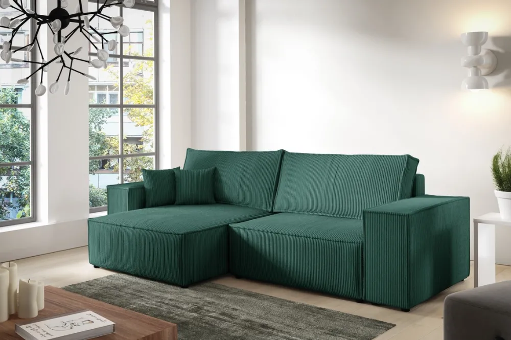 Meble Dla Dzieci|Narożniki>BROMARKT Rozkładana rogówka do salonu z funkcją spania sztruksowa PEDRO