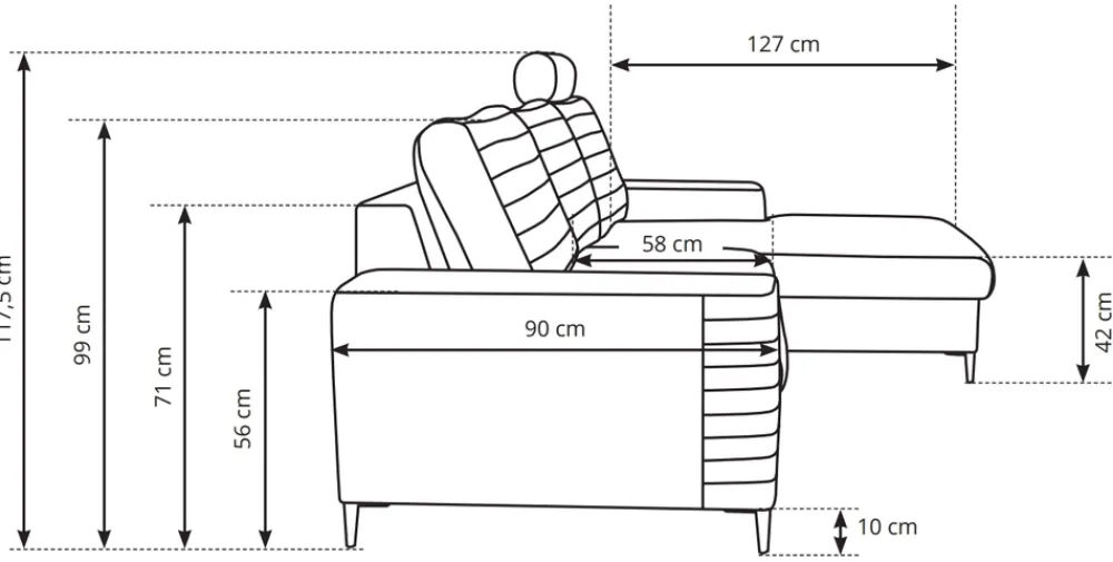 Narożniki>LASKI Rozkładana rogówka do salonu z funkcją spania CASTI