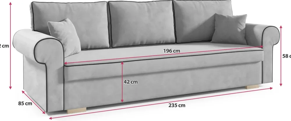 Meble Dla Dzieci|Kanapy I Sofy>Meble Grand Rozkładana sofa do salonu z funkcją spania MAGNOLIA