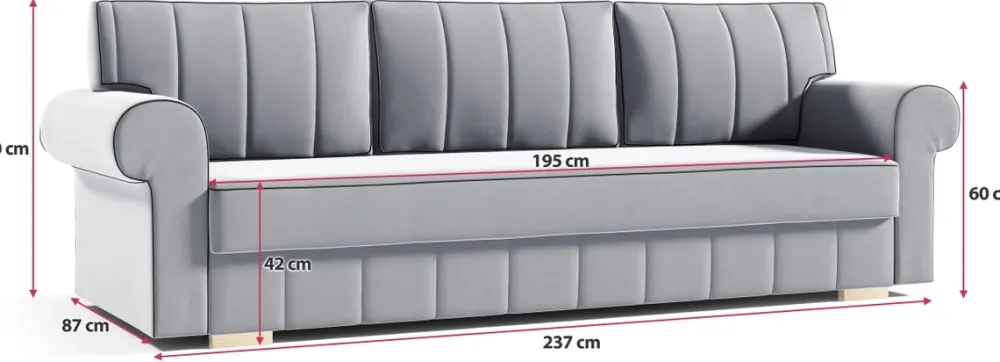 Meble Dla Dzieci|Kanapy I Sofy>Meble Grand Rozkładana sofa do salonu z funkcją spania LUMINAL