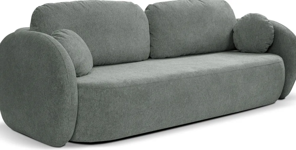 Meble Dla Dzieci|Kanapy I Sofy>LASKI Rozkładana sofa do salonu z funkcją spania i pojemnikem OMERO szara