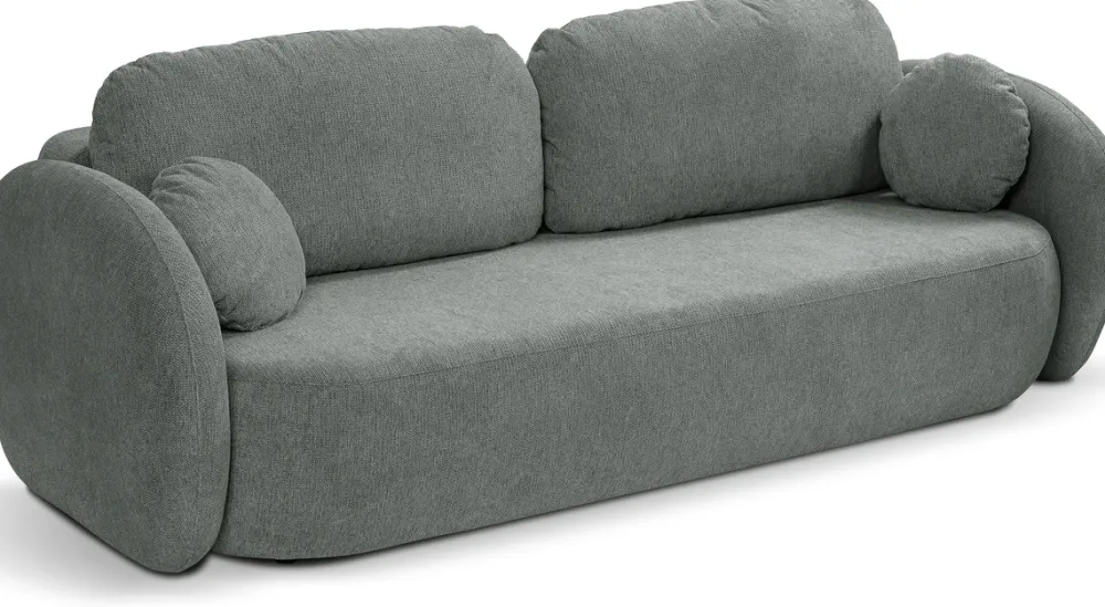Meble Dla Dzieci|Kanapy I Sofy>LASKI Rozkładana sofa do salonu z funkcją spania i pojemnikem OMERO szara