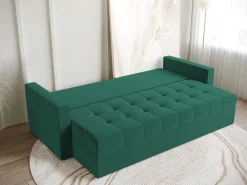 Meble Dla Dzieci|Meble Młodzieżowe>BROMARKT Rozkładana sofa trzyosobowa z funkcją spania HOT butelkowa zieleń