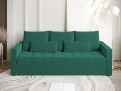 Meble Dla Dzieci|Meble Młodzieżowe></noscript>BROMARKT Rozkładana sofa trzyosobowa z funkcją spania HOT butelkowa zieleń