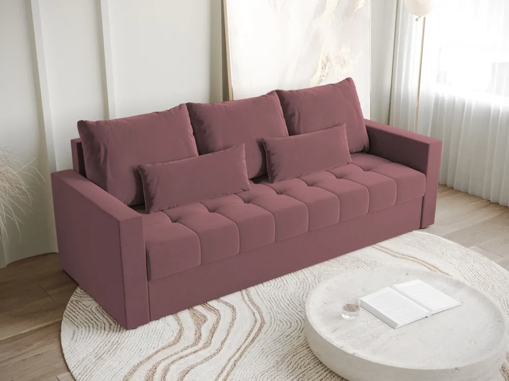 Kanapy I Sofy|Meble Dla Dzieci>BROMARKT Rozkładana sofa trzyosobowa z funkcją spania HOT pudrowy róż