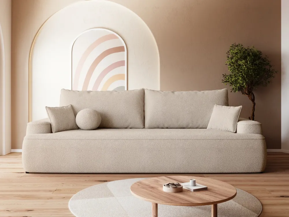 Kanapy I Sofy|Meble Młodzieżowe>BROMARKT Rozkładana sofa z funkcją spania i pojemnikiem CARMELLO boucle