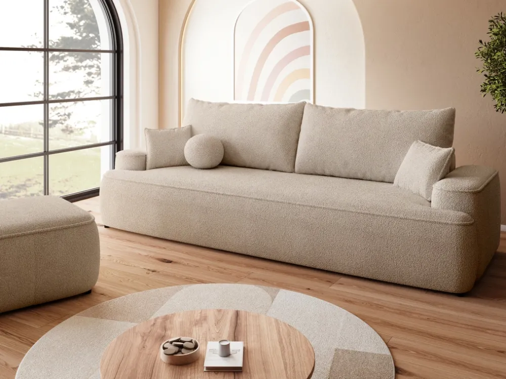 Kanapy I Sofy|Meble Młodzieżowe>BROMARKT Rozkładana sofa z funkcją spania i pojemnikiem CARMELLO boucle