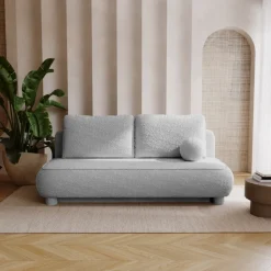 Meble Dla Dzieci|Meble Młodzieżowe>UNISTYL MEBLE Rozkładana szara kanapa z funkcją spania i pojemnikiem do salonu boucle GISELLE