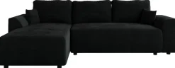 Meble Dla Dzieci|Meble Młodzieżowe>BROMARKT Rozkładany narożnik czarny z funkcją spania do salonu ROMEO