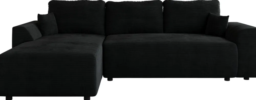 Meble Dla Dzieci|Meble Młodzieżowe>BROMARKT Rozkładany narożnik czarny z funkcją spania do salonu ROMEO