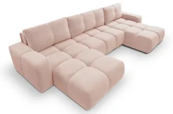 Narożniki></noscript>LASKI Rozkładany narożnik do salonu w kształcie U z funkcją spania SAVINO