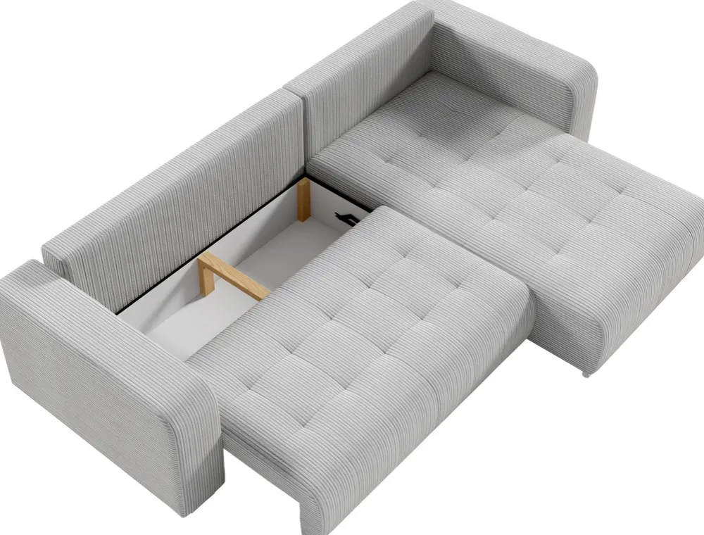 Meble Dla Dzieci|Meble Młodzieżowe>BROMARKT Rozkładany narożnik do salonu z funkcją spania beżowy CELEST