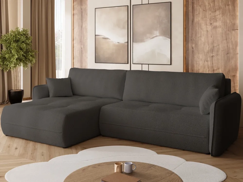 Meble Dla Dzieci|Meble Młodzieżowe>BROMARKT Rozkładany narożnik do salonu z funkcją spania CLAUDIO boucle