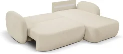 Narożniki>LASKI Rozkładany narożnik do salonu z funkcją spania beżowy OMERO