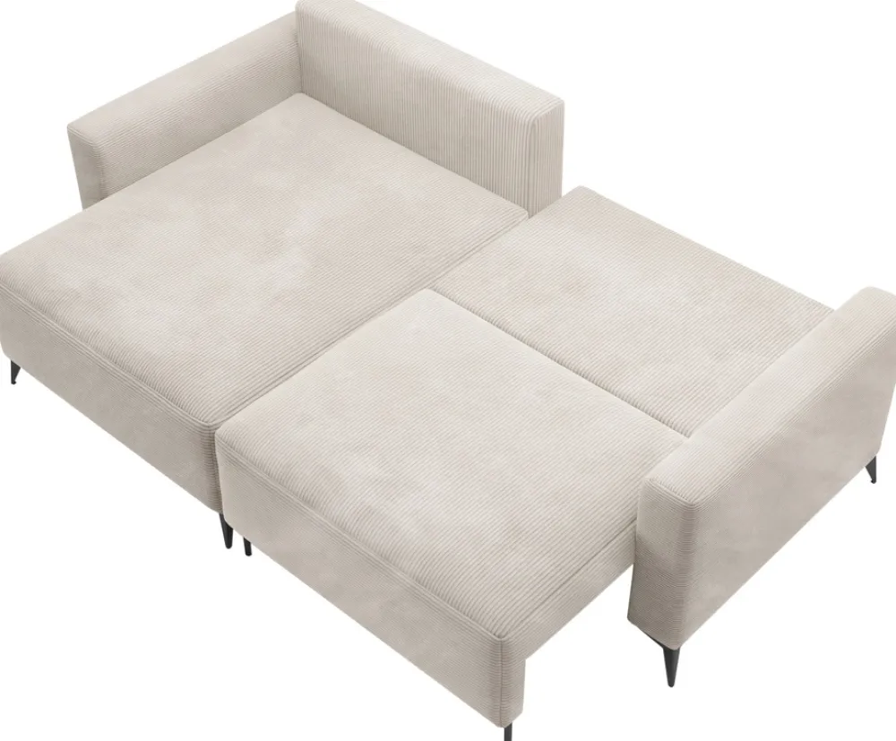 Narożniki|Meble Dla Dzieci>BROMARKT Rozkładany narożnik loft na nóżkach z pojemnikiem do salonu LORENZO beżowy