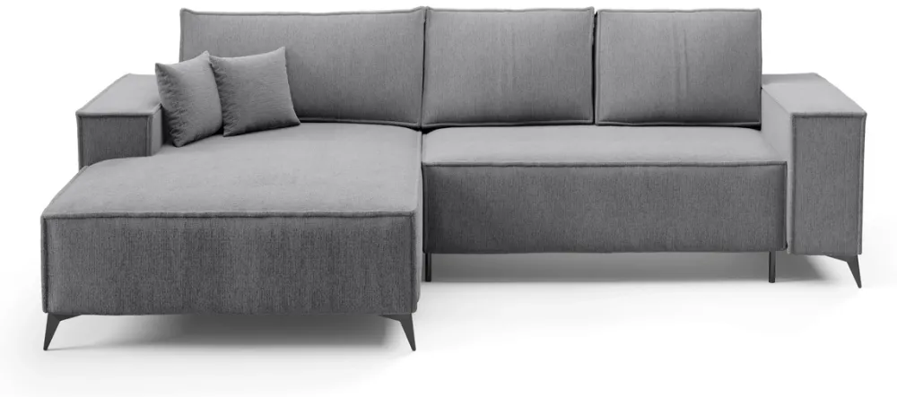 Meble Dla Dzieci|Narożniki>BROMARKT Rozkładany narożnik szary do salonu na nóżkach z funkcją spania APOLLO