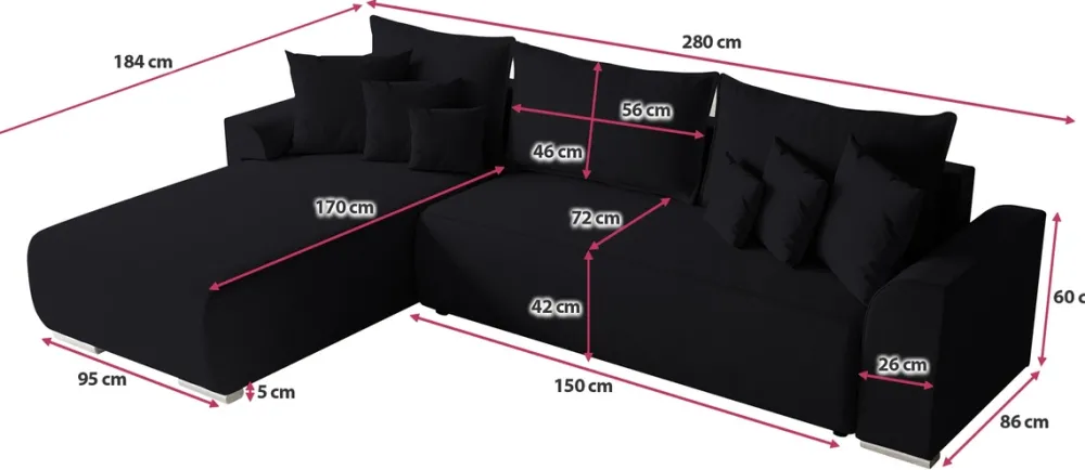 Meble Dla Dzieci|Narożniki>BROMARKT Rozkładany narożnik z funkcją spania SYDNEY pojemnik