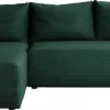 Narożniki>BROMARKT Rozkładany narożnik z funkcją spania do salonu zielony ROMEO