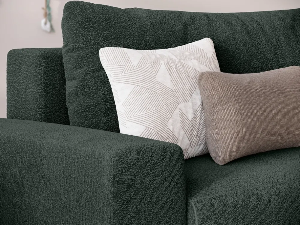 Meble Dla Dzieci|Meble Młodzieżowe>BROMARKT Rozkładany narożnik z funkcją spania i pojemnikiem PLUSH L zieleń