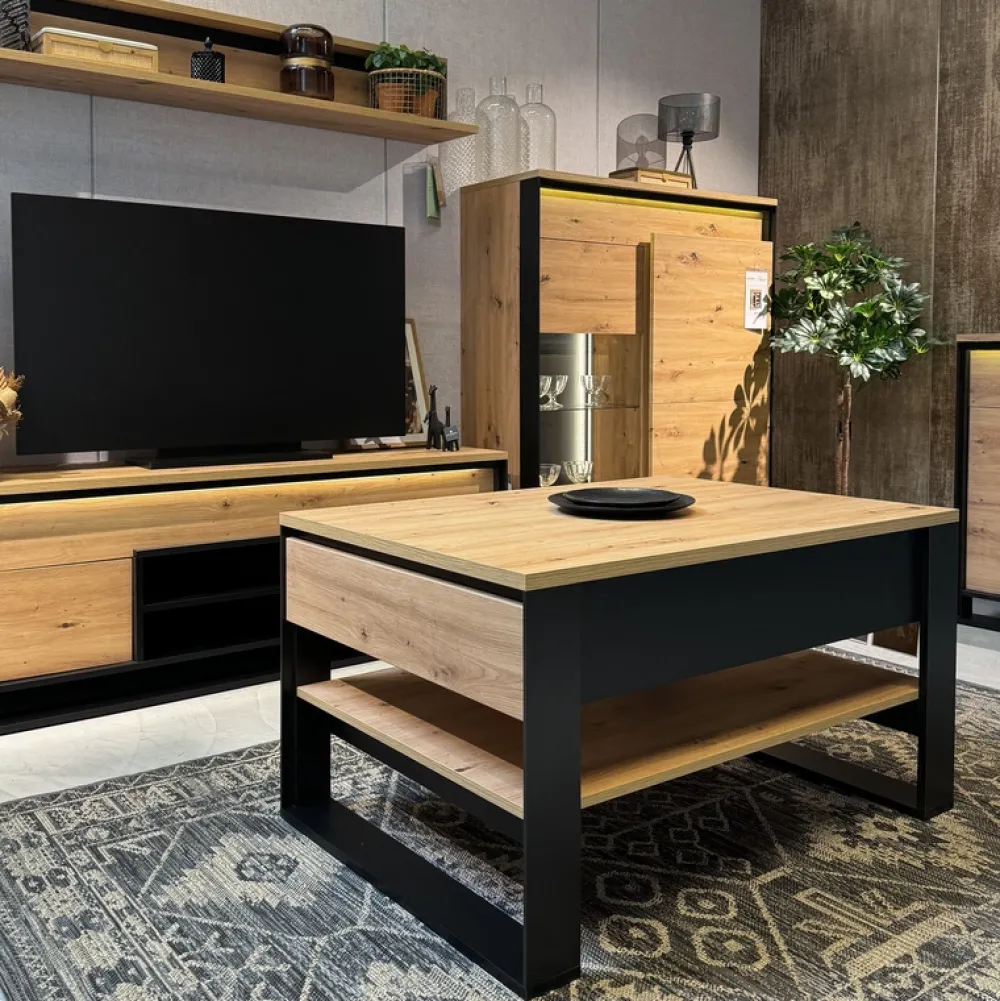 Krzesła|Stoły Rozkładane>lenart. Rozkładany stół do salonu QUANT dąb artisan