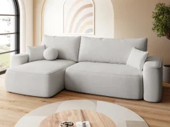 Meble Dla Dzieci|Narożniki>BROMARKT Rozkładany szary narożnik z funkcją spania do salonu CARMELLO DUO