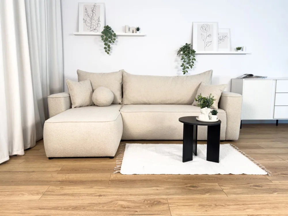 Meble Dla Dzieci|Narożniki>BROMARKT Rozkładany szary narożnik z funkcją spania do salonu CARMELLO DUO