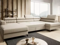 Narożniki></noscript>NEXT COLLECTION Salonowy narożnik z regulowanymi zagłówkami PAULLETTO wolnostojący pojemniki