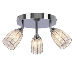 Oświetlenie Przedpokoju|Oświetlenie Jadalni>Candellux Lighting Shiba lampa sufitowa plafon chromowy 3x15w g9 klosz bezbarwny