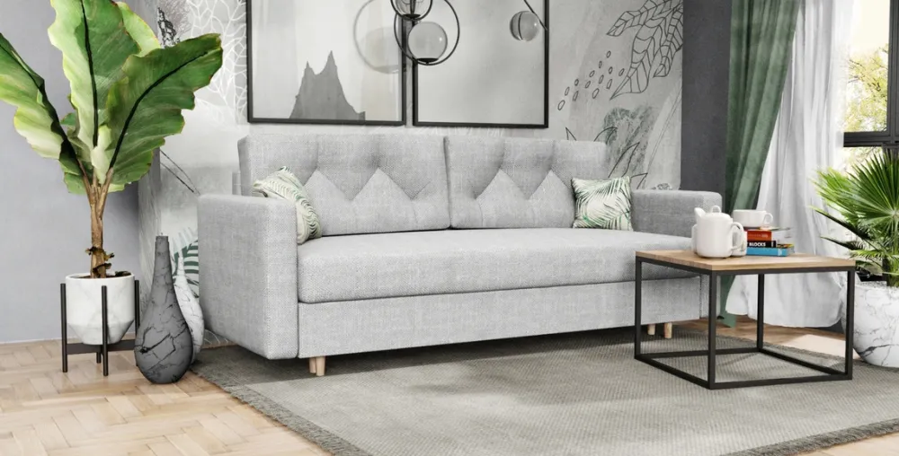 Meble Dla Dzieci|Kanapy I Sofy>Meble Grand Skandynawska rozkładana sofa do salonu szara NATA