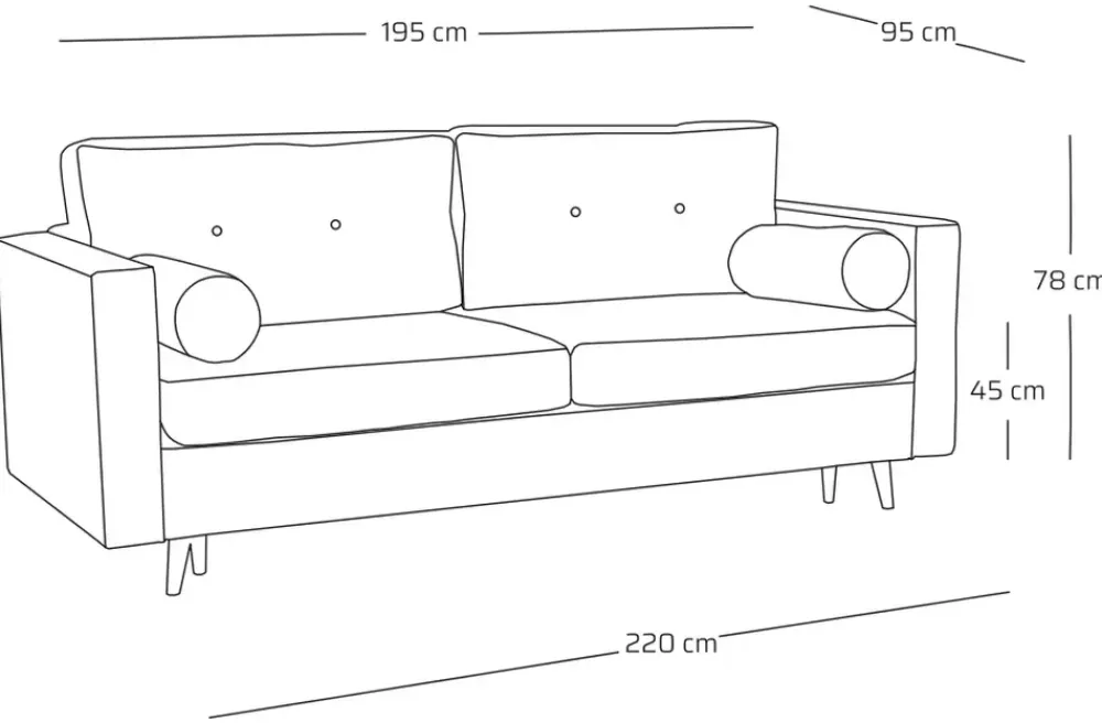 Meble Dla Dzieci|Kanapy I Sofy>NEXT COLLECTION Skandynawska sofa z funkcja spania do salonu SCENDI