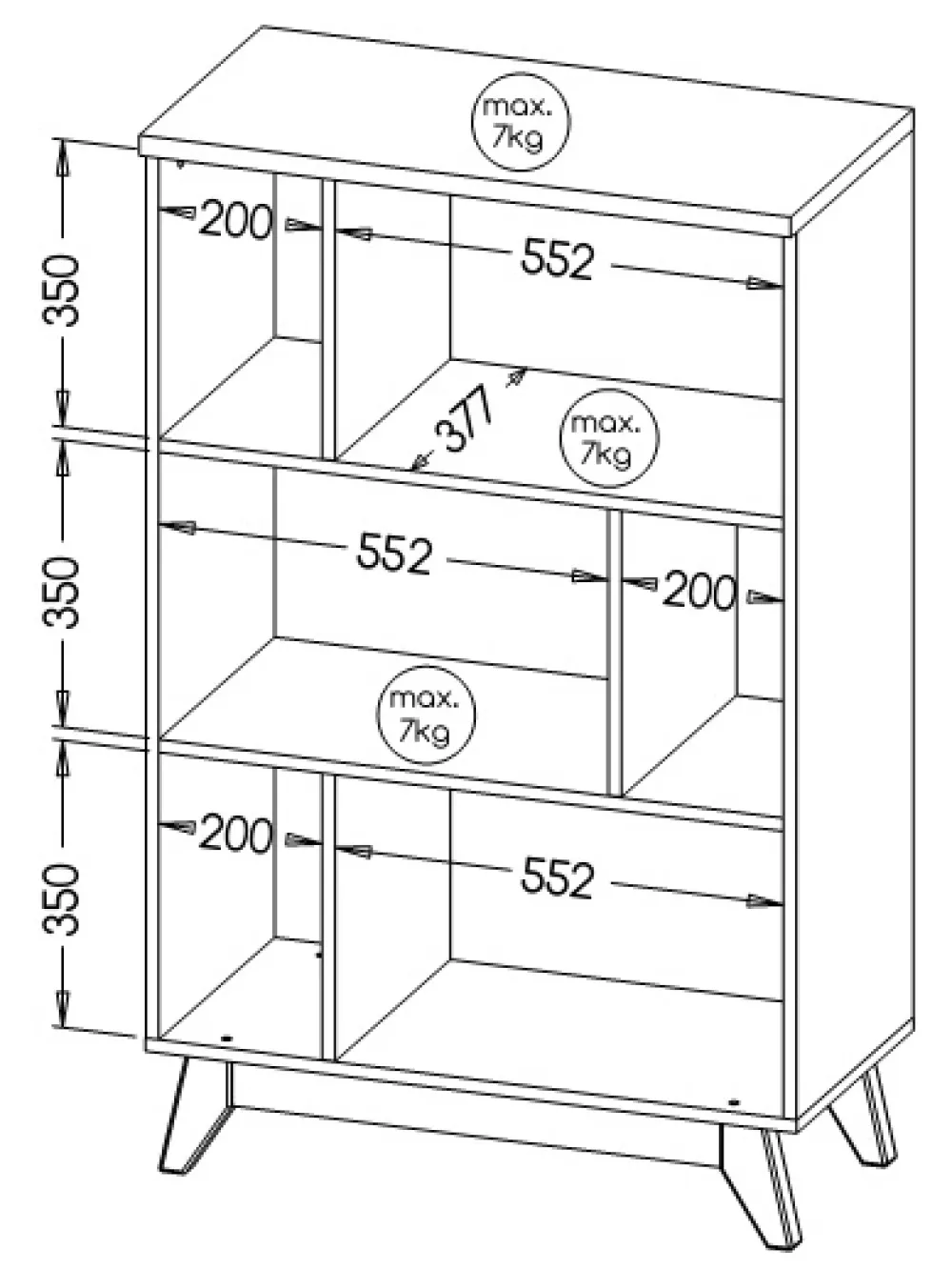 Regały Na Książki>DOLMAR Skandynawski regał otwarty 80 cm SILVA