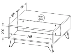 Ławy I Stoliki></noscript>DOLMAR Skandynawski stolik kawowy 80 cm SILVA