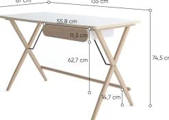 Biurka></noscript>lenart. Skandynawskie biurko z szufladą 135x67 cm MATCH