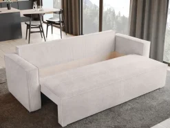 Meble Dla Dzieci|Meble Młodzieżowe></noscript>BROMARKT Sofa rozkładana z funkcją spania TOP brudna biel sztruks